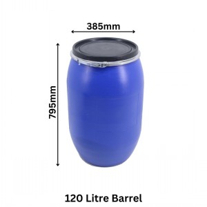 Open Top Plastic Barrel & Lid Size 3 (120 Litre)
